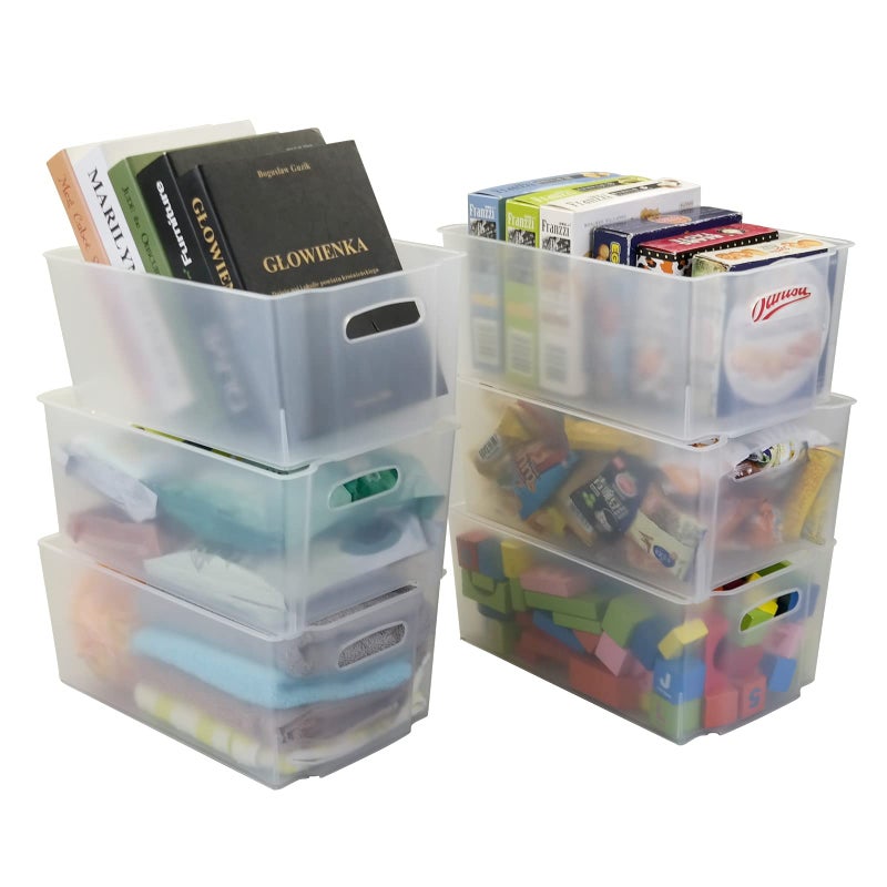 Pekky Pantry Freezer Organizer Bins Stackable Storage Box, 6 Packs, Frosted Transparent - Image 5